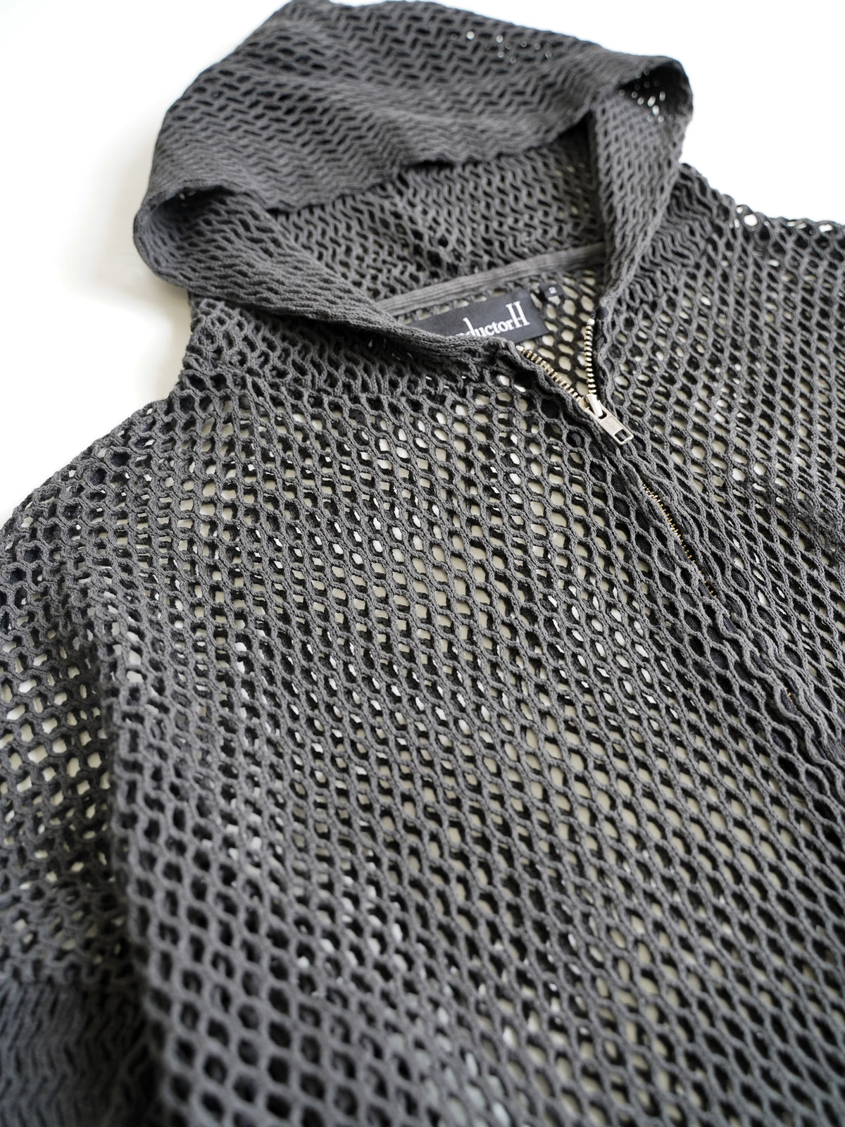 el conductorH COTTON MESH FULL ZIP HOODIE blk