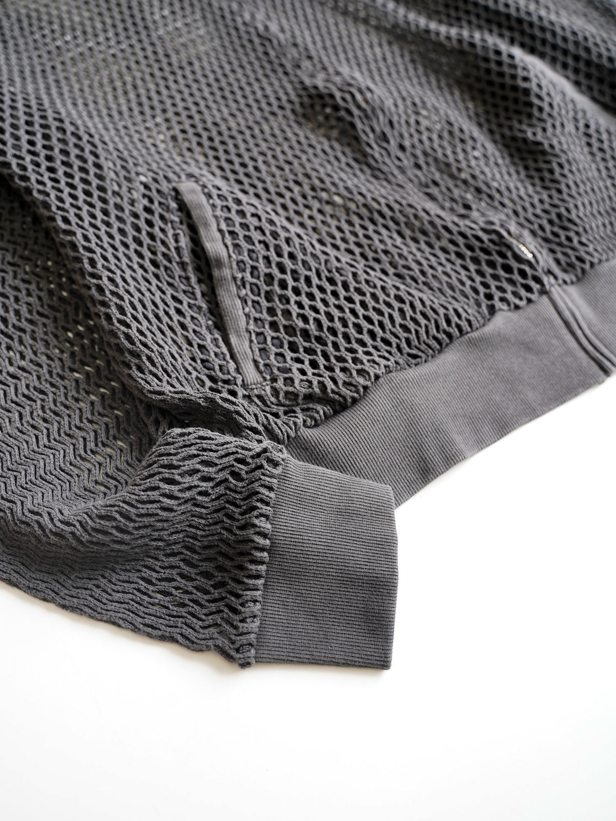 el conductorH COTTON MESH FULL ZIP HOODIE blk