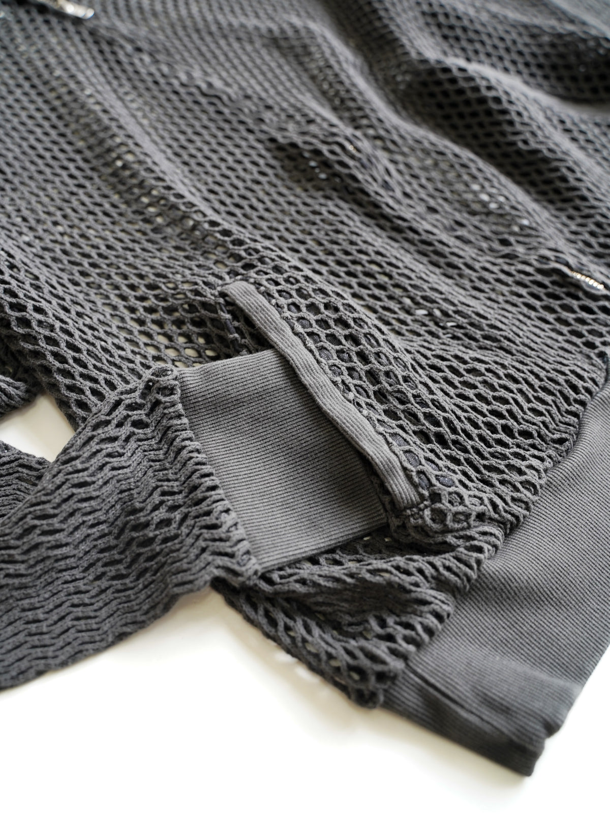 el conductorH COTTON MESH FULL ZIP HOODIE blk