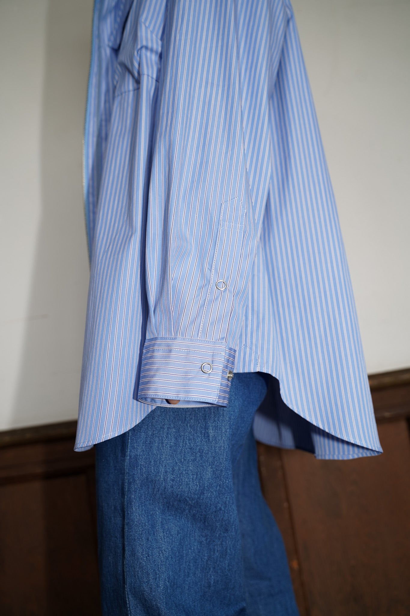 Stripe zip-up 2way shirt meagratia(メアグラーティア)の通販/正規