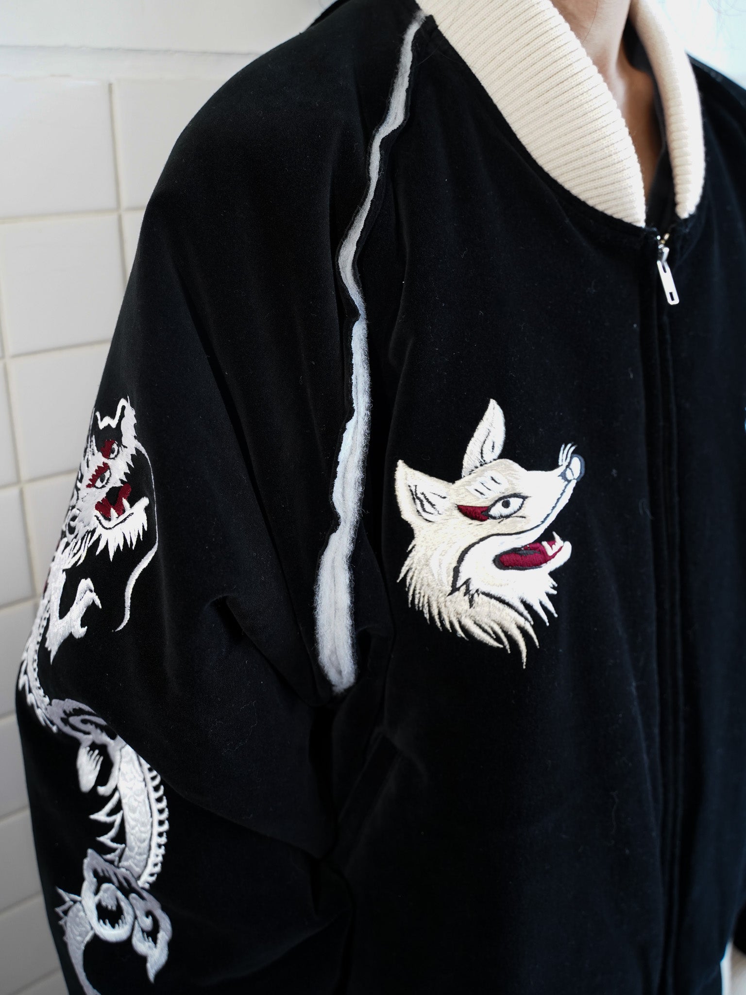 el conductorH VELVETEEN FOX EMBROIDERED SOURVENIR JKT コンダクター 