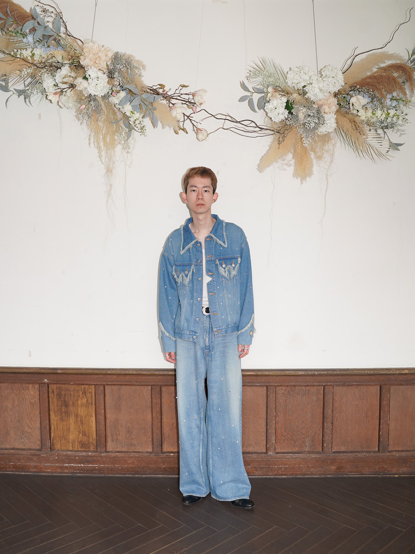 [残り1点] el conductorH BIJOU STUDDED BAGGY JEAN TROUSERS