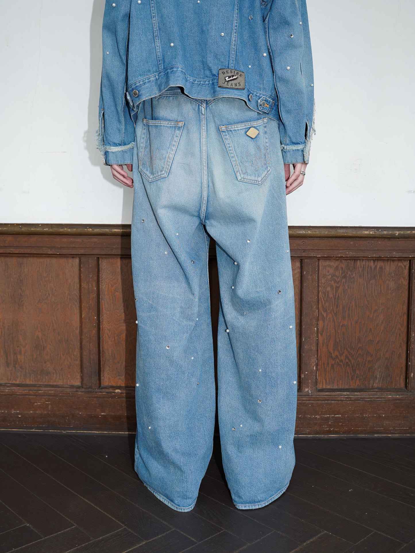 [残り1点] el conductorH BIJOU STUDDED BAGGY JEAN TROUSERS