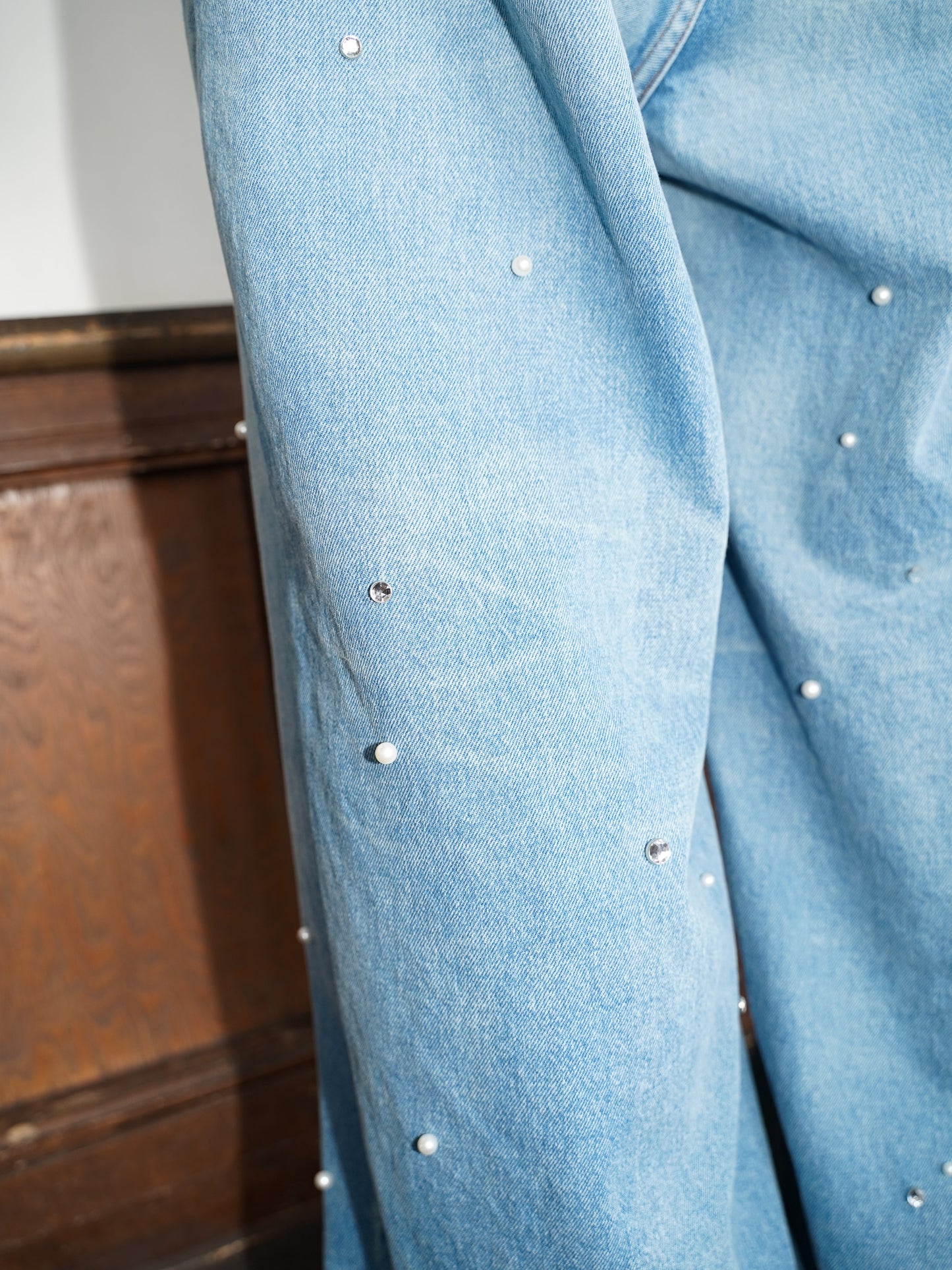 [残り1点] el conductorH BIJOU STUDDED BAGGY JEAN TROUSERS