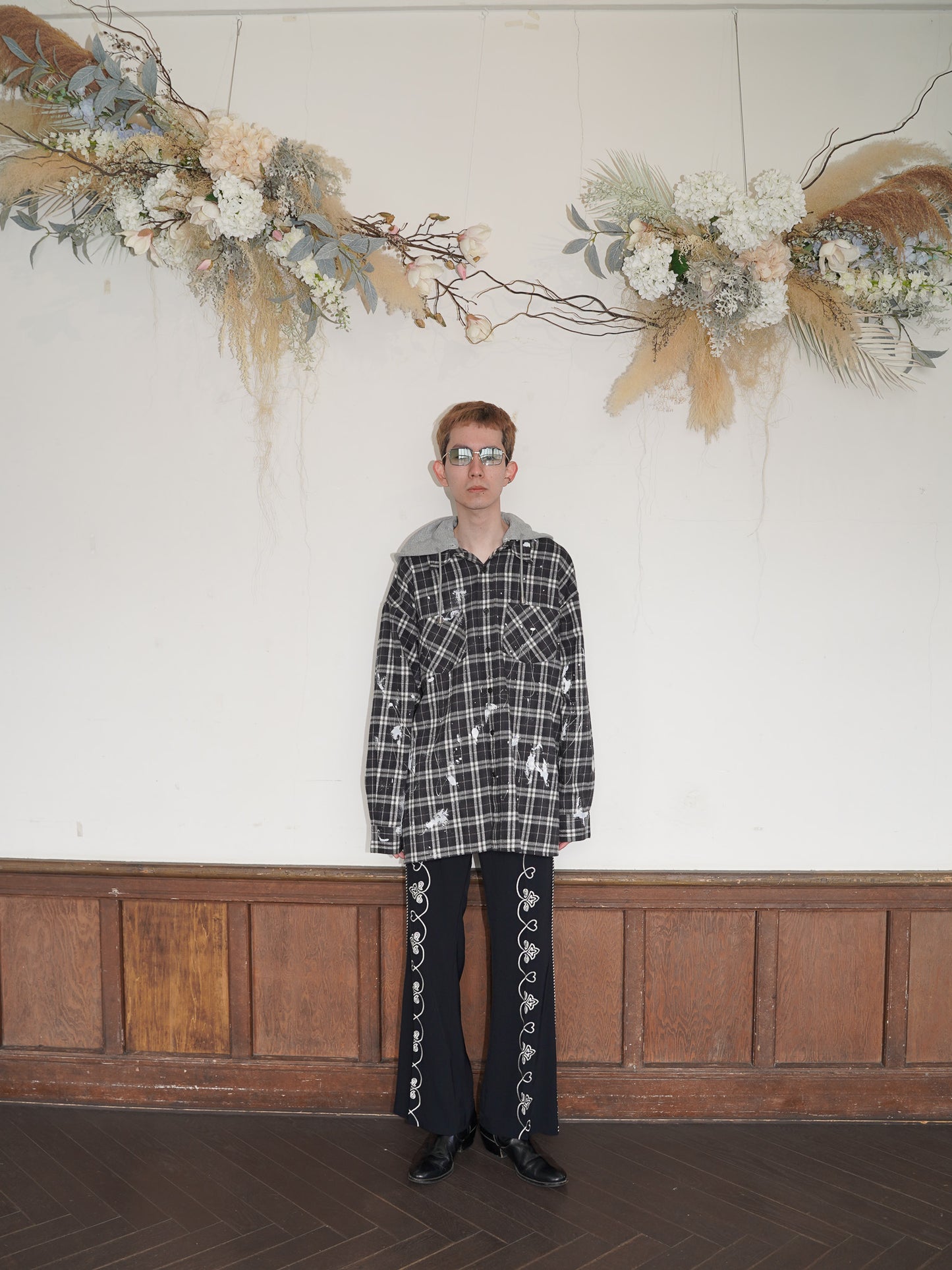 [残り1点] el conductorH TEENAGE HOODED FLANNEL SHIRT