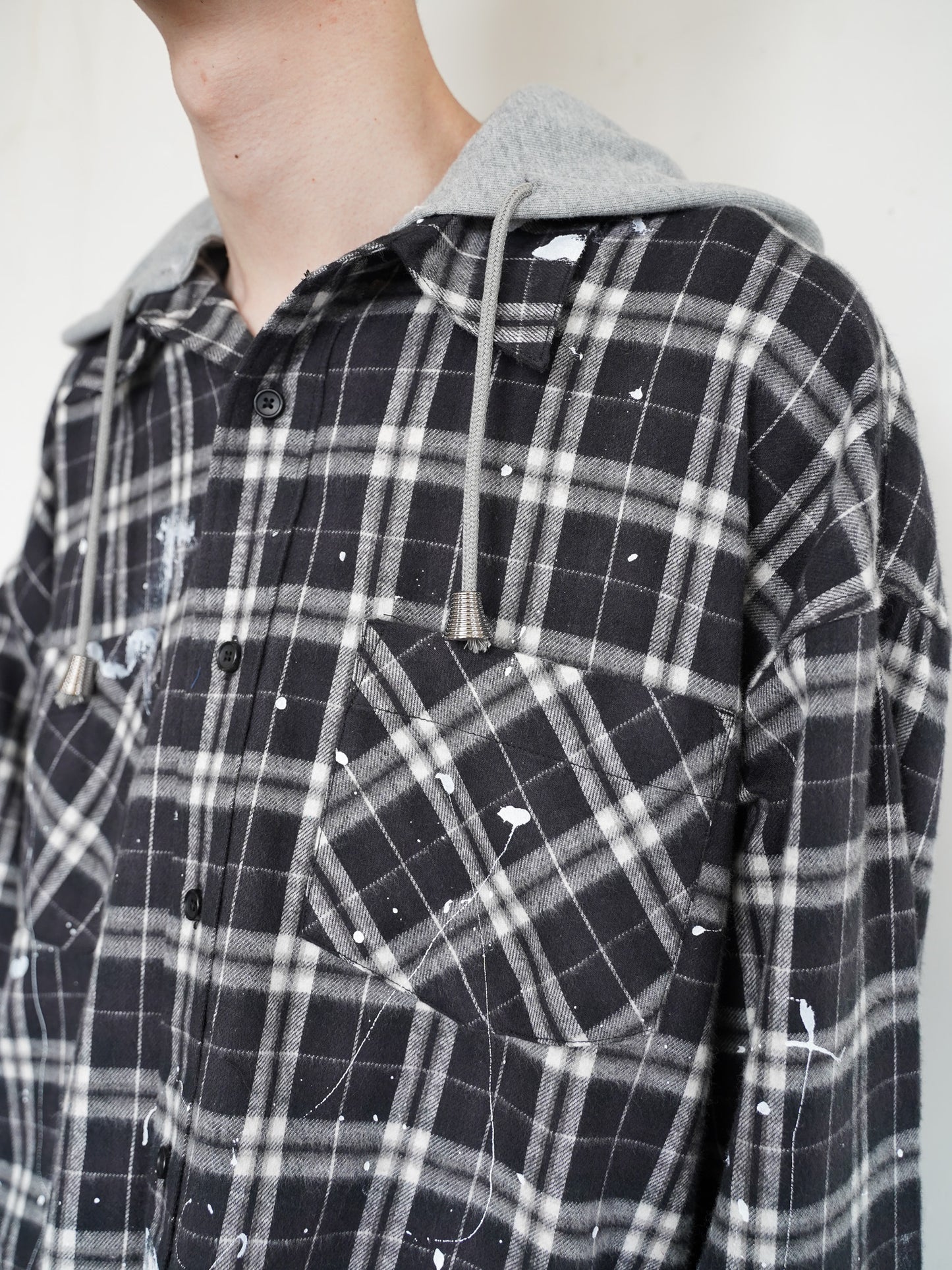 [残り1点] el conductorH TEENAGE HOODED FLANNEL SHIRT