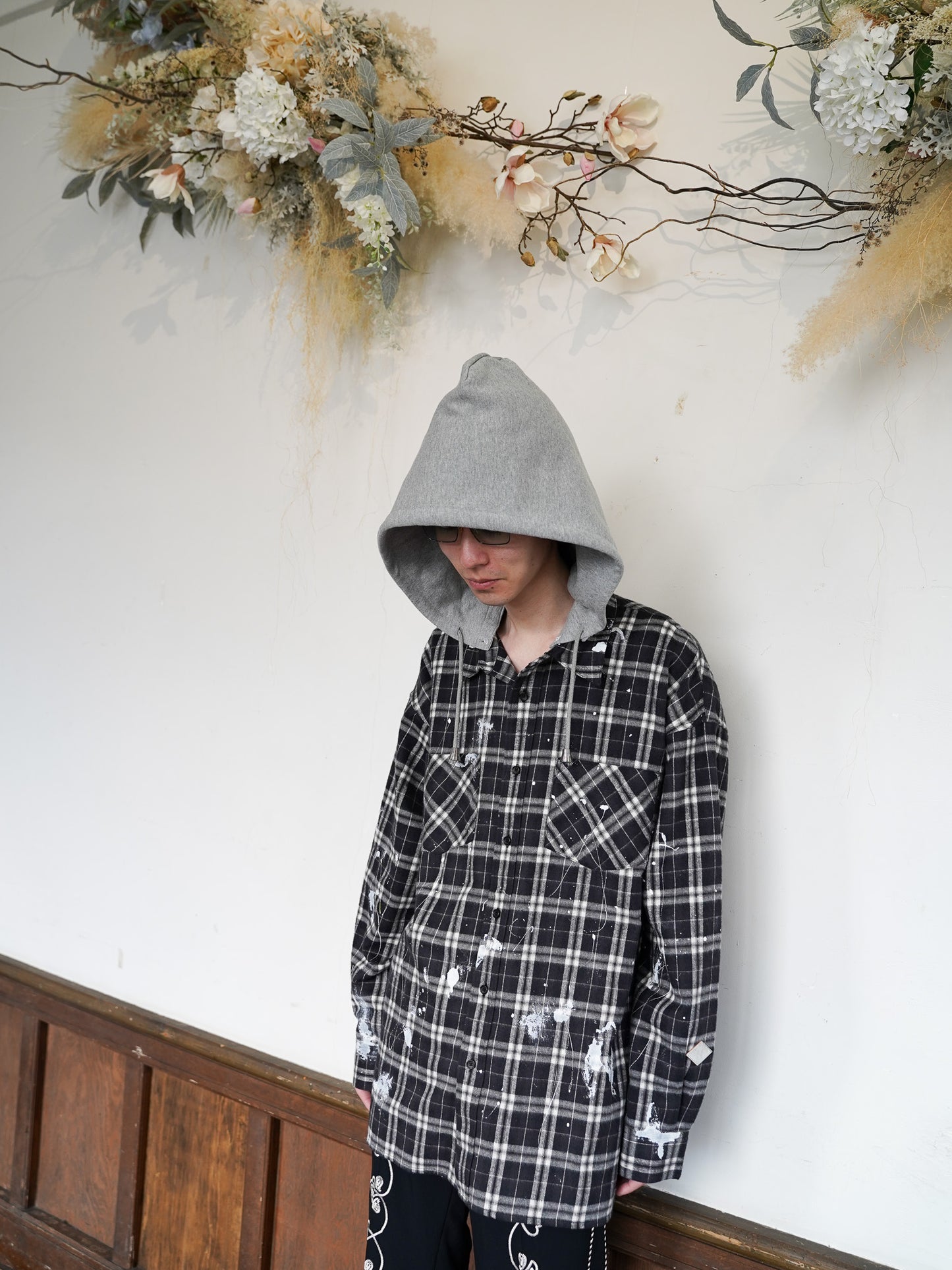 [残り1点] el conductorH TEENAGE HOODED FLANNEL SHIRT