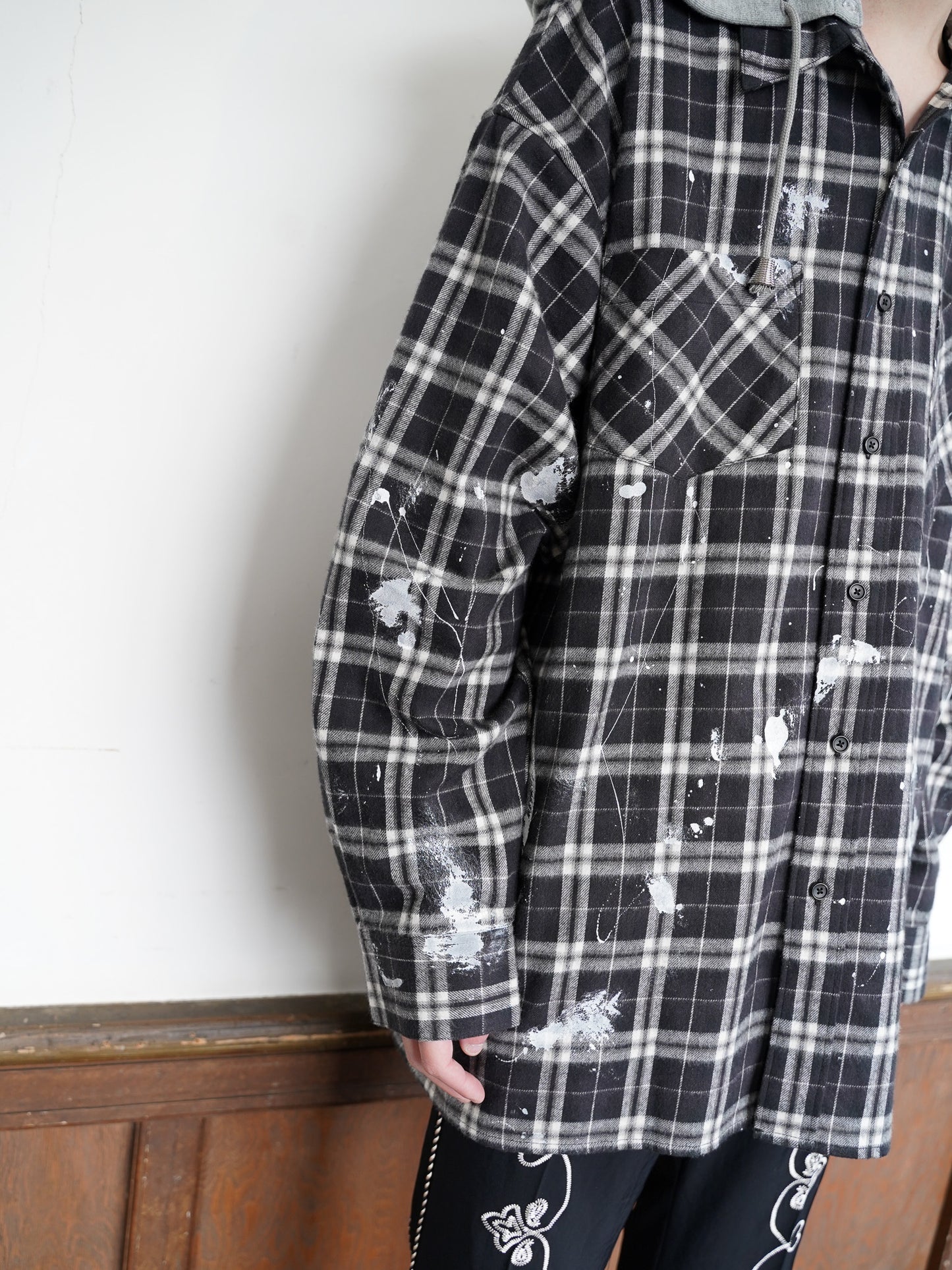 [残り1点] el conductorH TEENAGE HOODED FLANNEL SHIRT