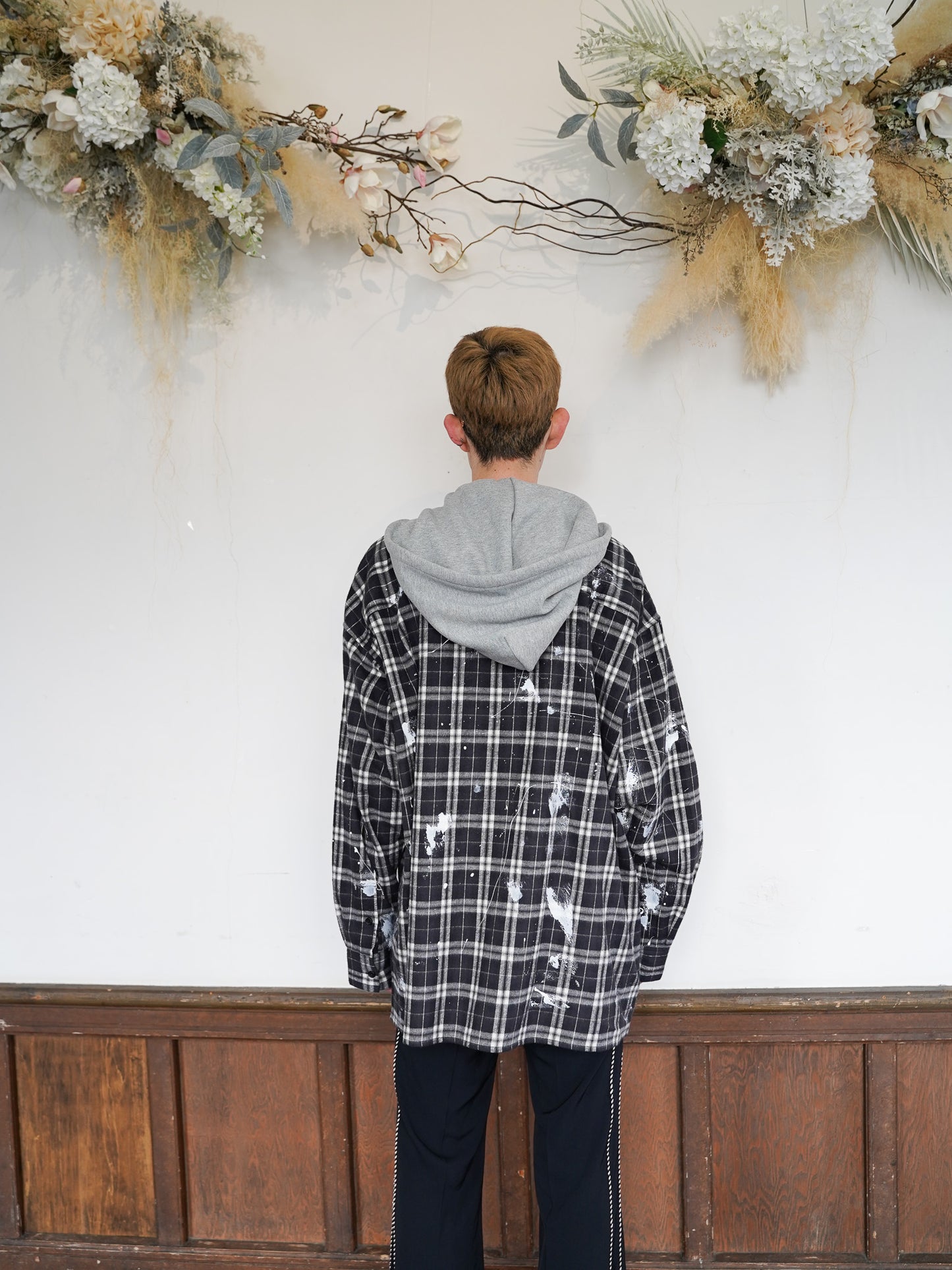 [残り1点] el conductorH TEENAGE HOODED FLANNEL SHIRT