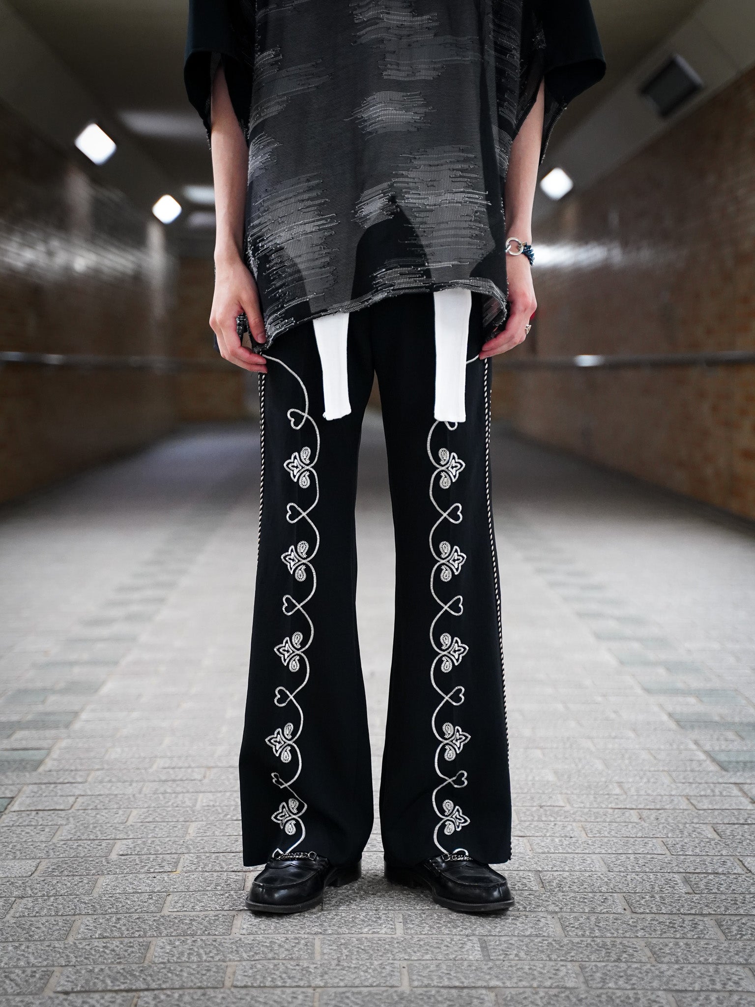 残り1点] el conductorH HEART EMBROIDERED WESTERN TROUSERS