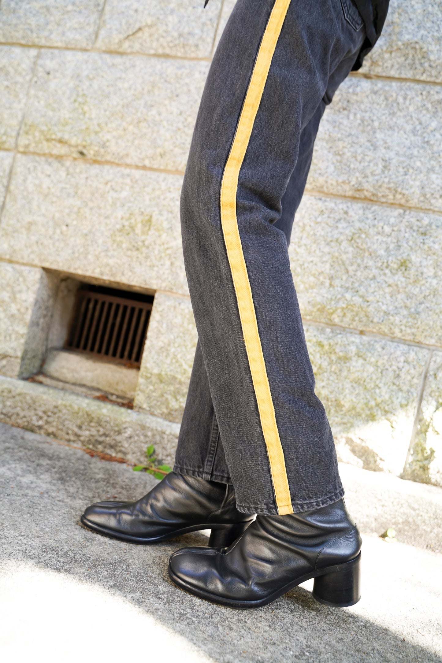 "Euro Vintage" Side Line Denim Pants