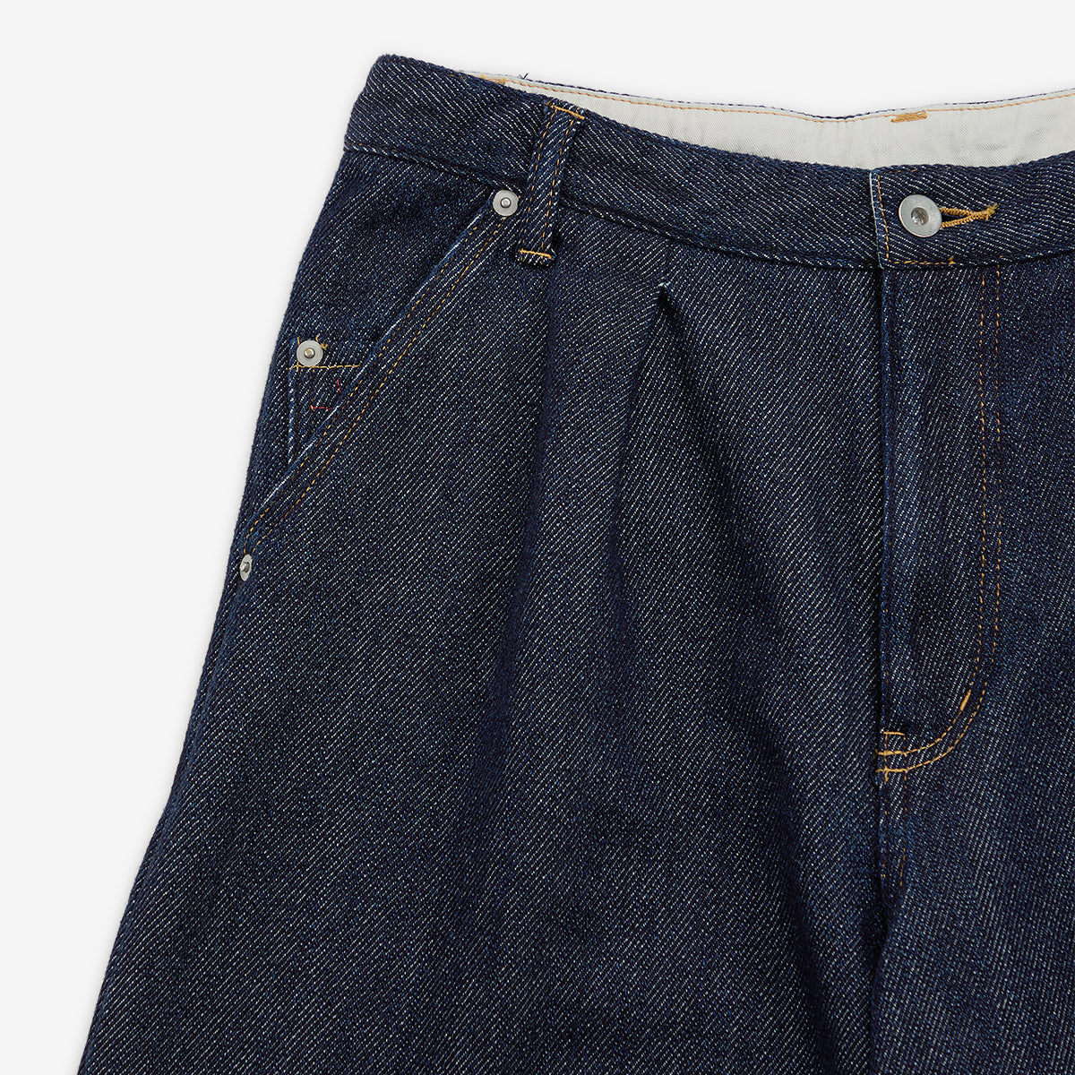 meagratia Lace tape denim wide slacks