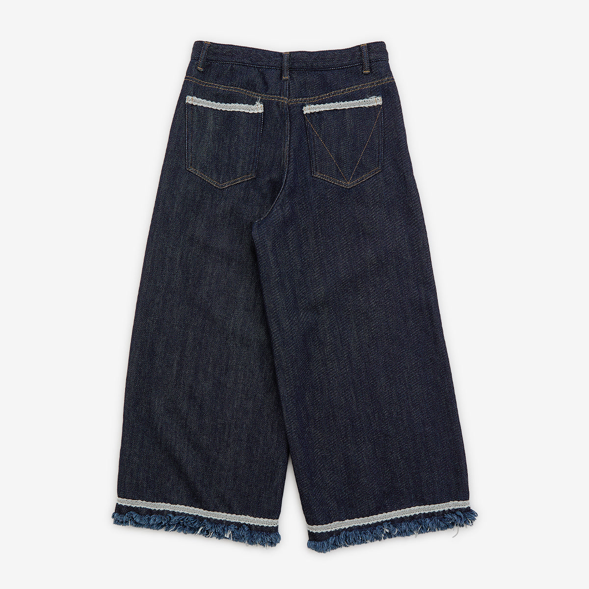 meagratia Lace tape denim wide slacks