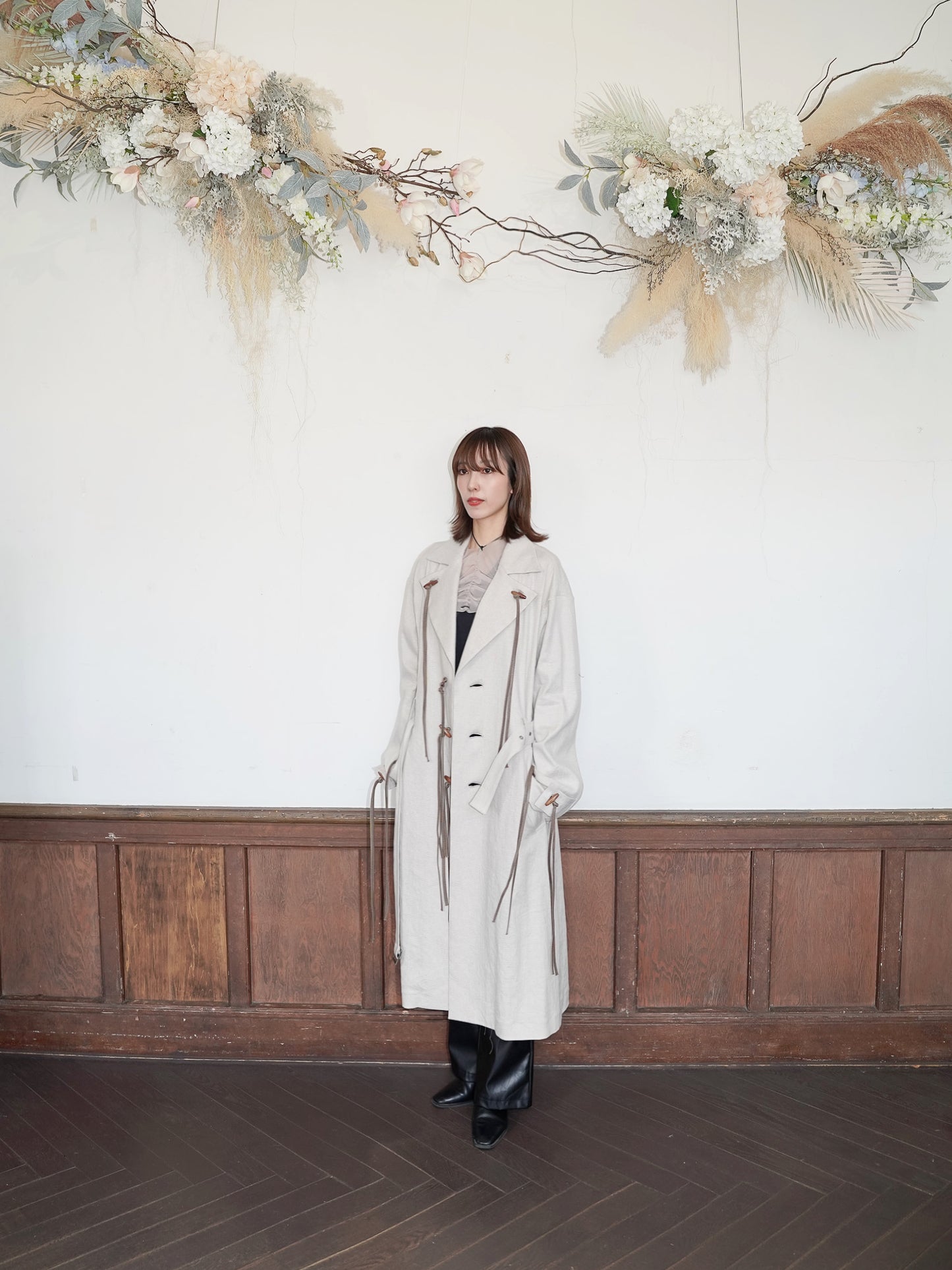 [残り1点] meagratia Linen toggle coat