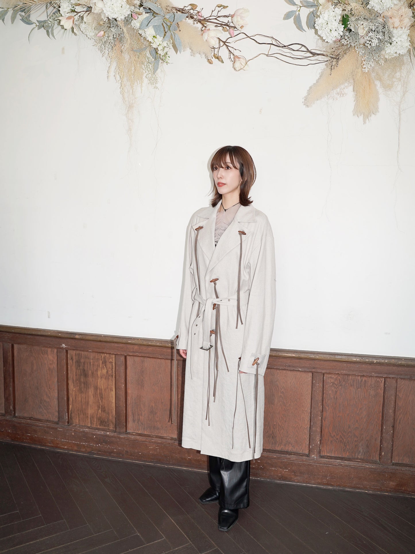 [残り1点] meagratia Linen toggle coat