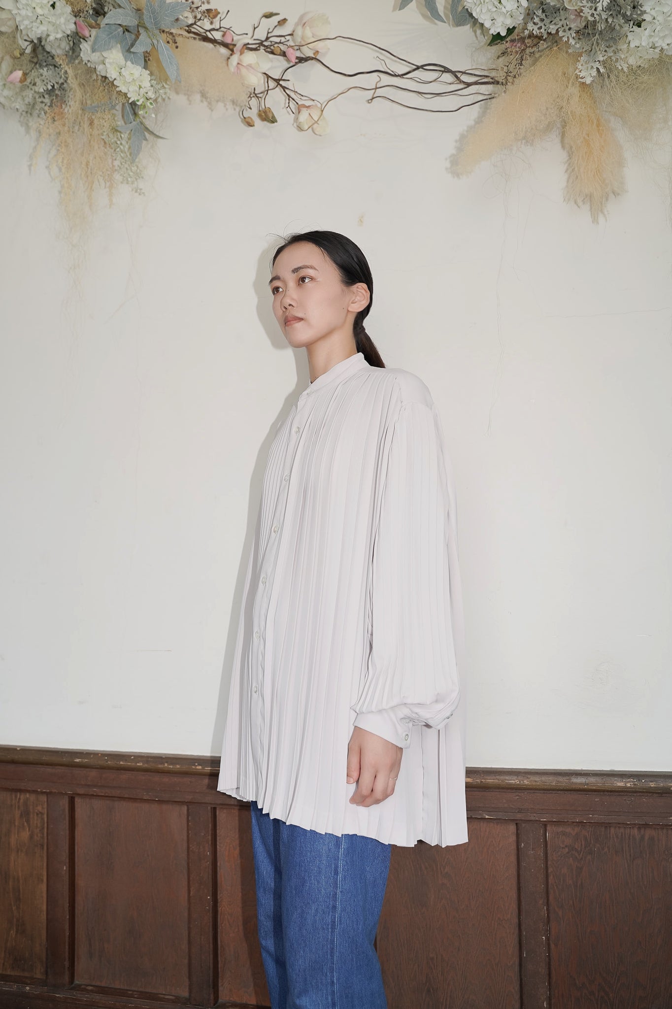 meagratia Asymmetry pleats shirt