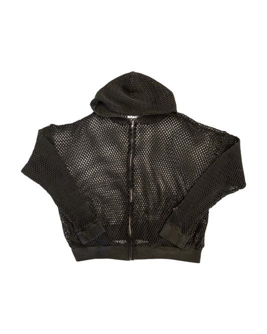 el conductorH COTTON MESH FULL ZIP HOODIE blk