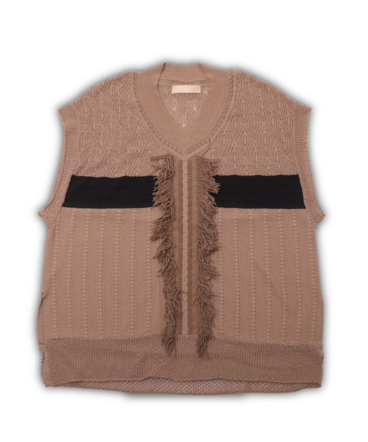 meagratia knit fringe vest