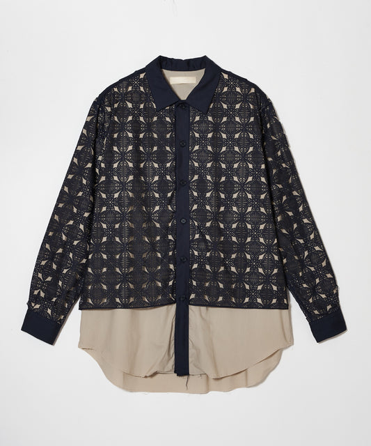 meagratia Laser pattern layered shirt