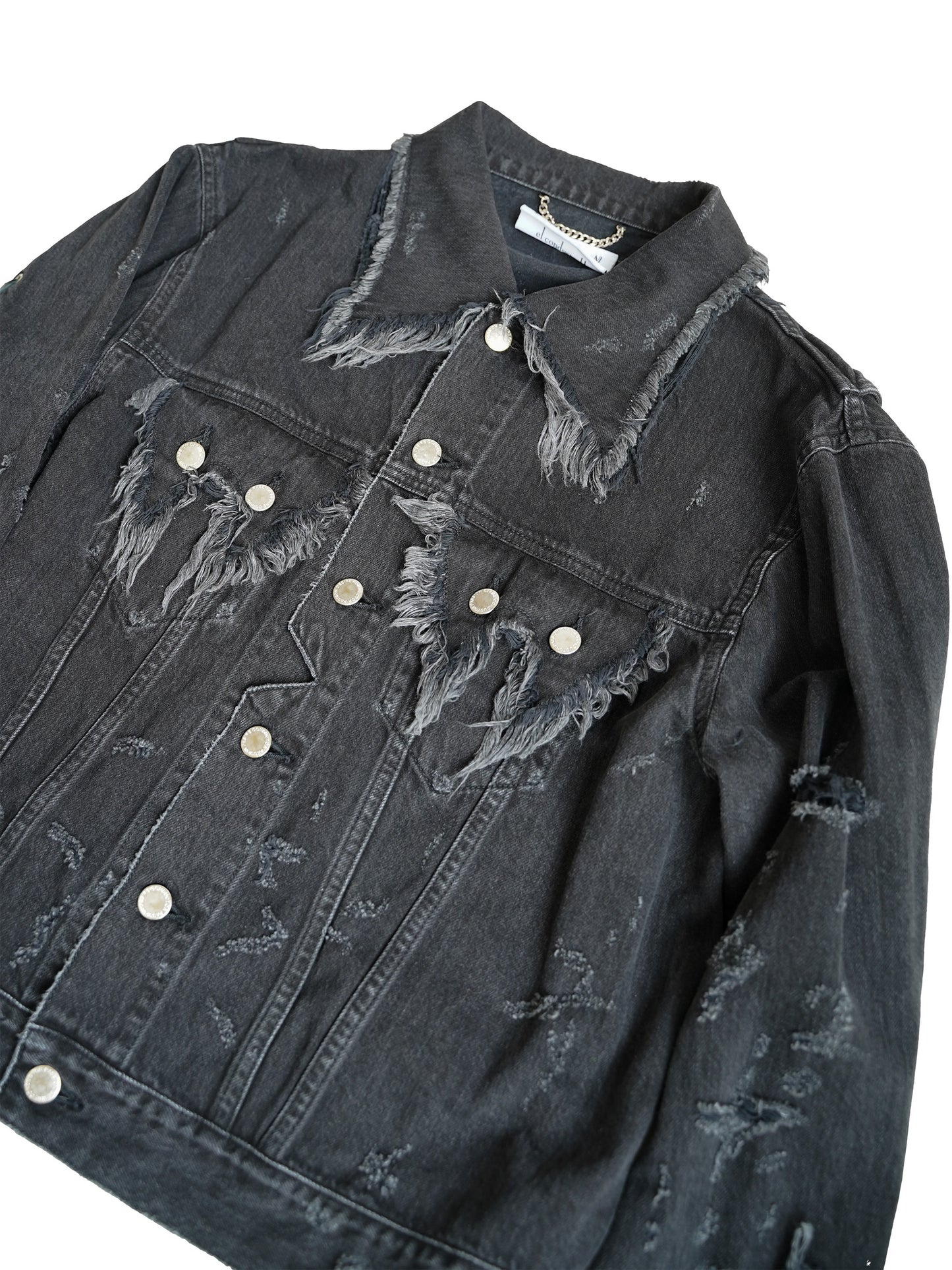 [残り1点] el conductorH LACE UP SLEEVE DISTRESSED JEAN JKT