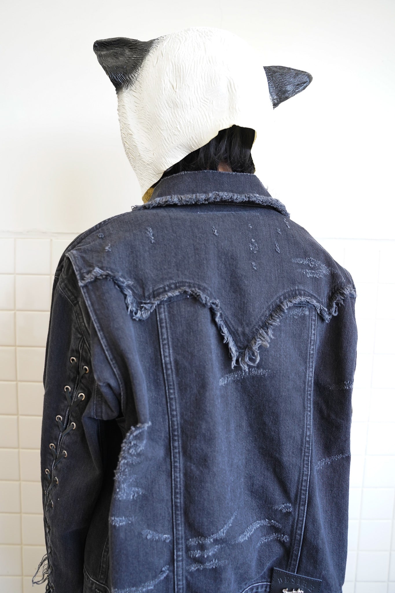 [残り1点] el conductorH LACE UP SLEEVE DISTRESSED JEAN JKT