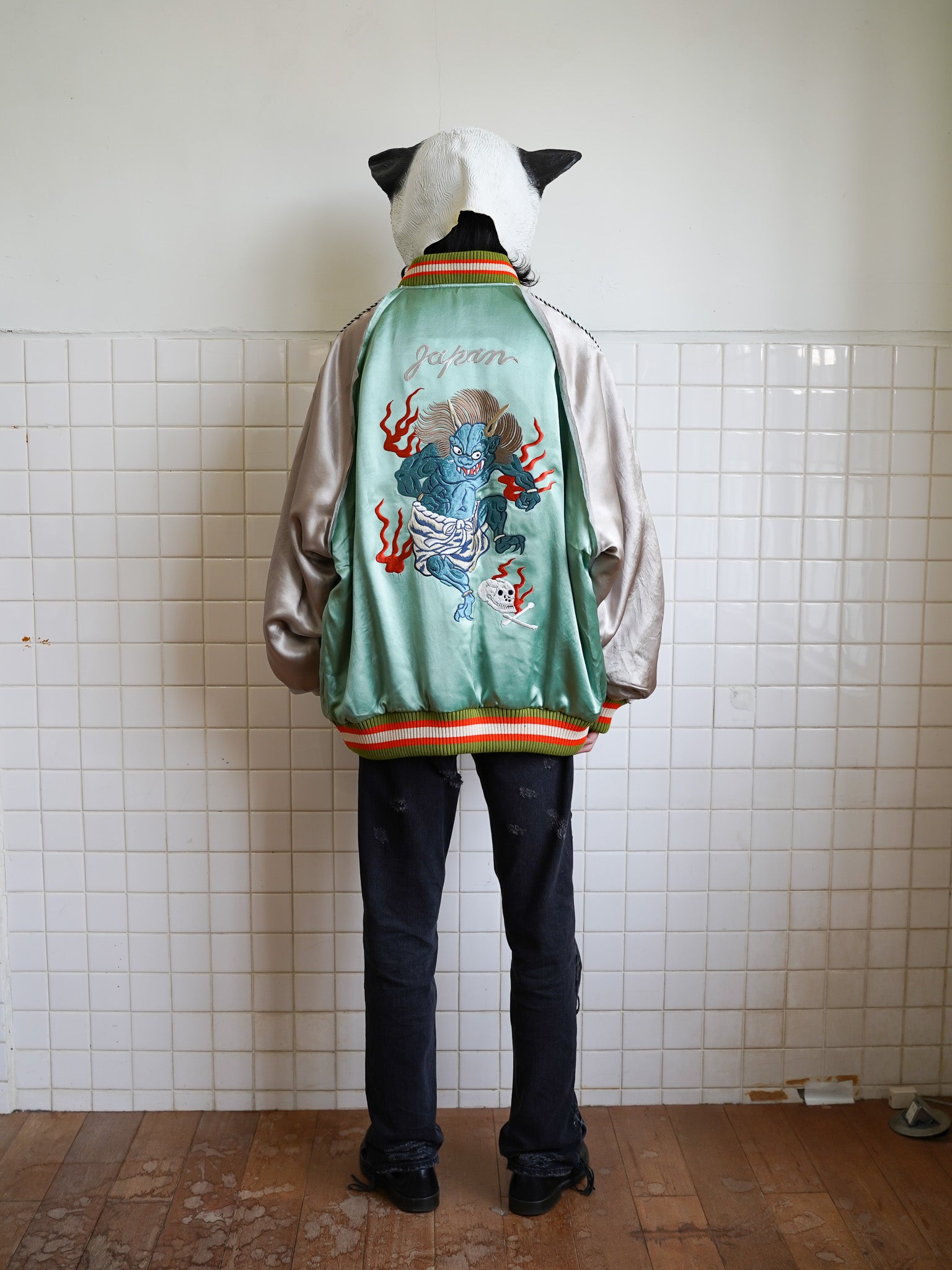 残り1点] el conductorH DEMON EMBROIDERED SOURVENIR JKT