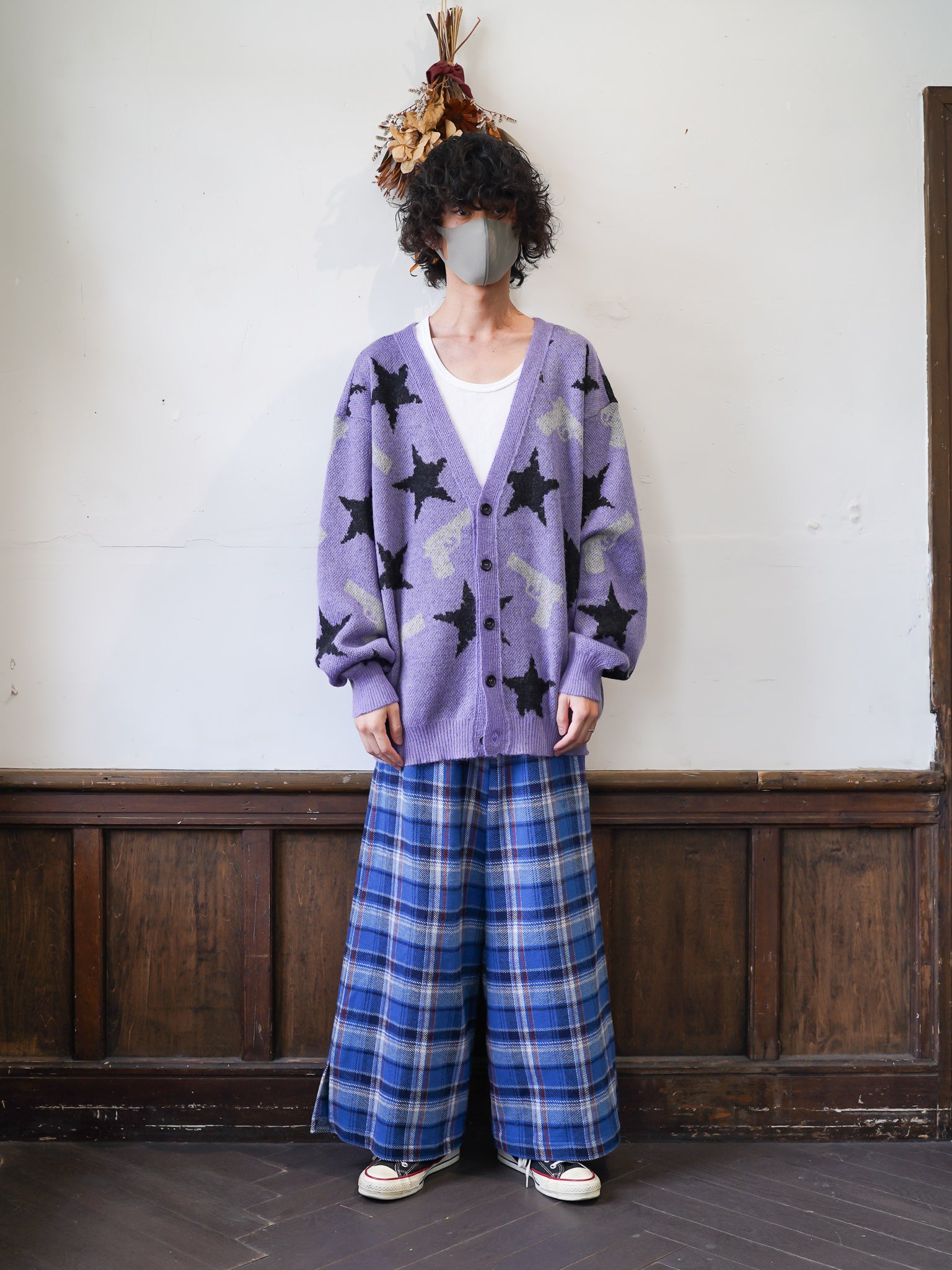 el conductorH COTTON CHECK FLANNEL WIDE TROUSERS コンダクター 通販