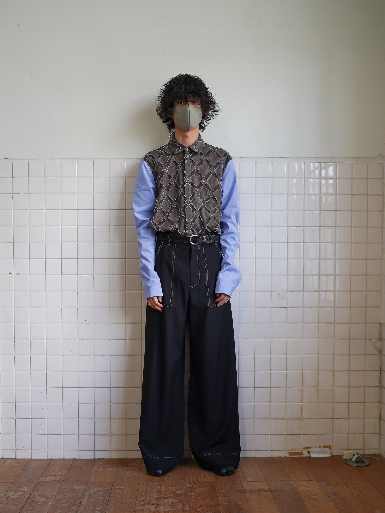 最終値下げ orimi 23aw big big slacks leather-