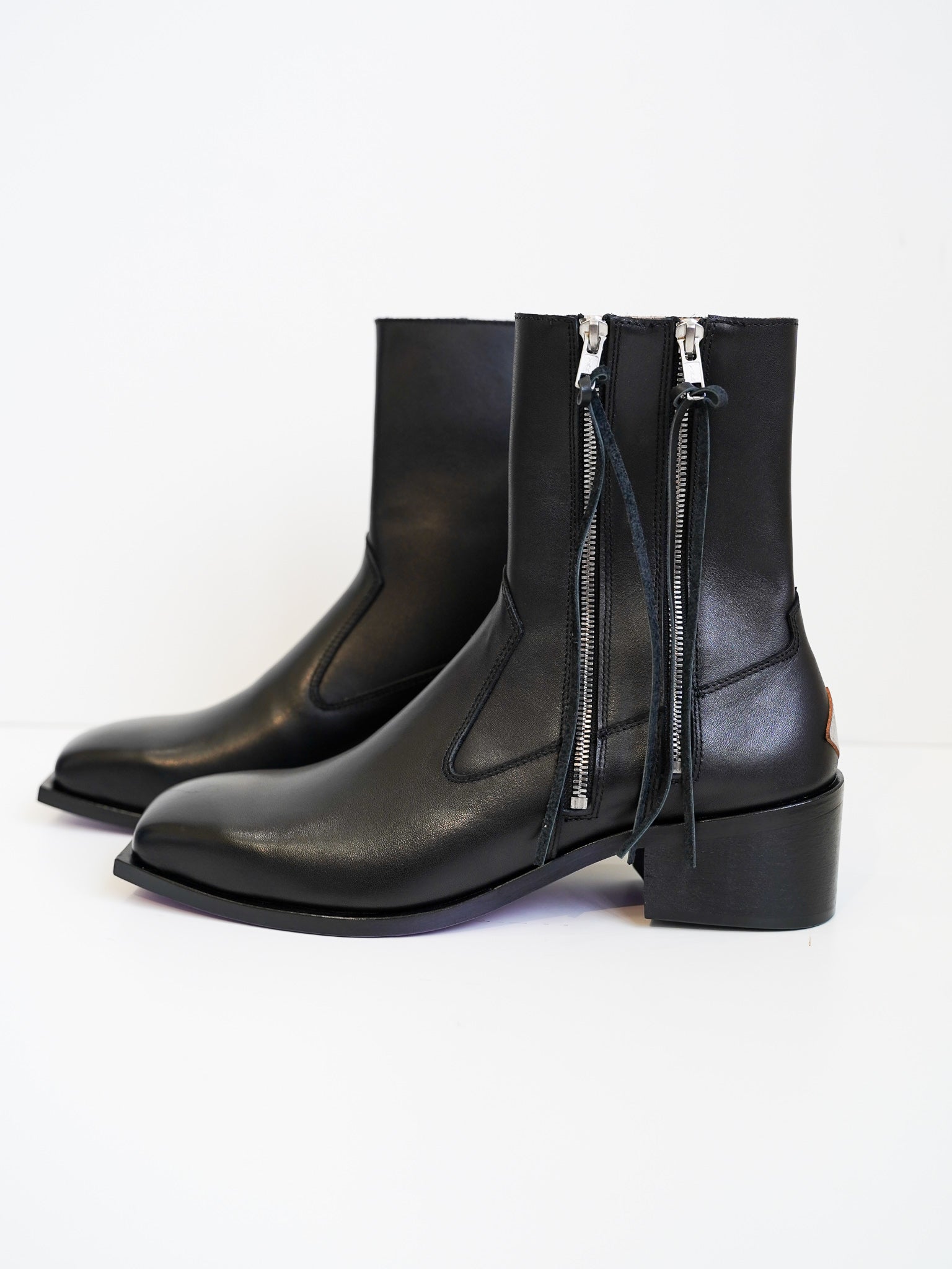 el conductorH SQUARE TOE DOUBLE SIDE ZIP BOOTS – NORANEKO