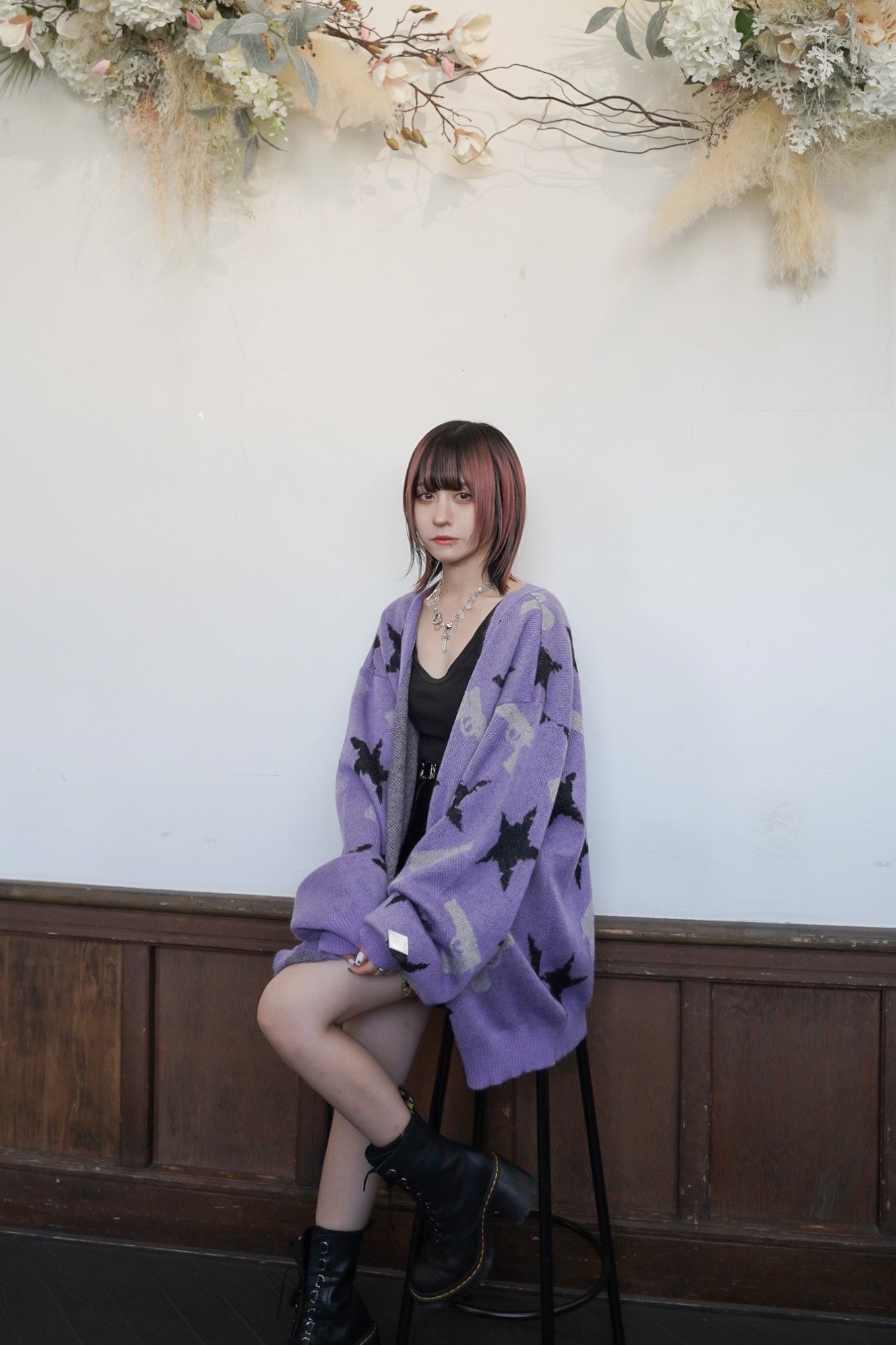 残り1点] el conductorH MOHAIR CARDIGAN 'STARS' – NORANEKO