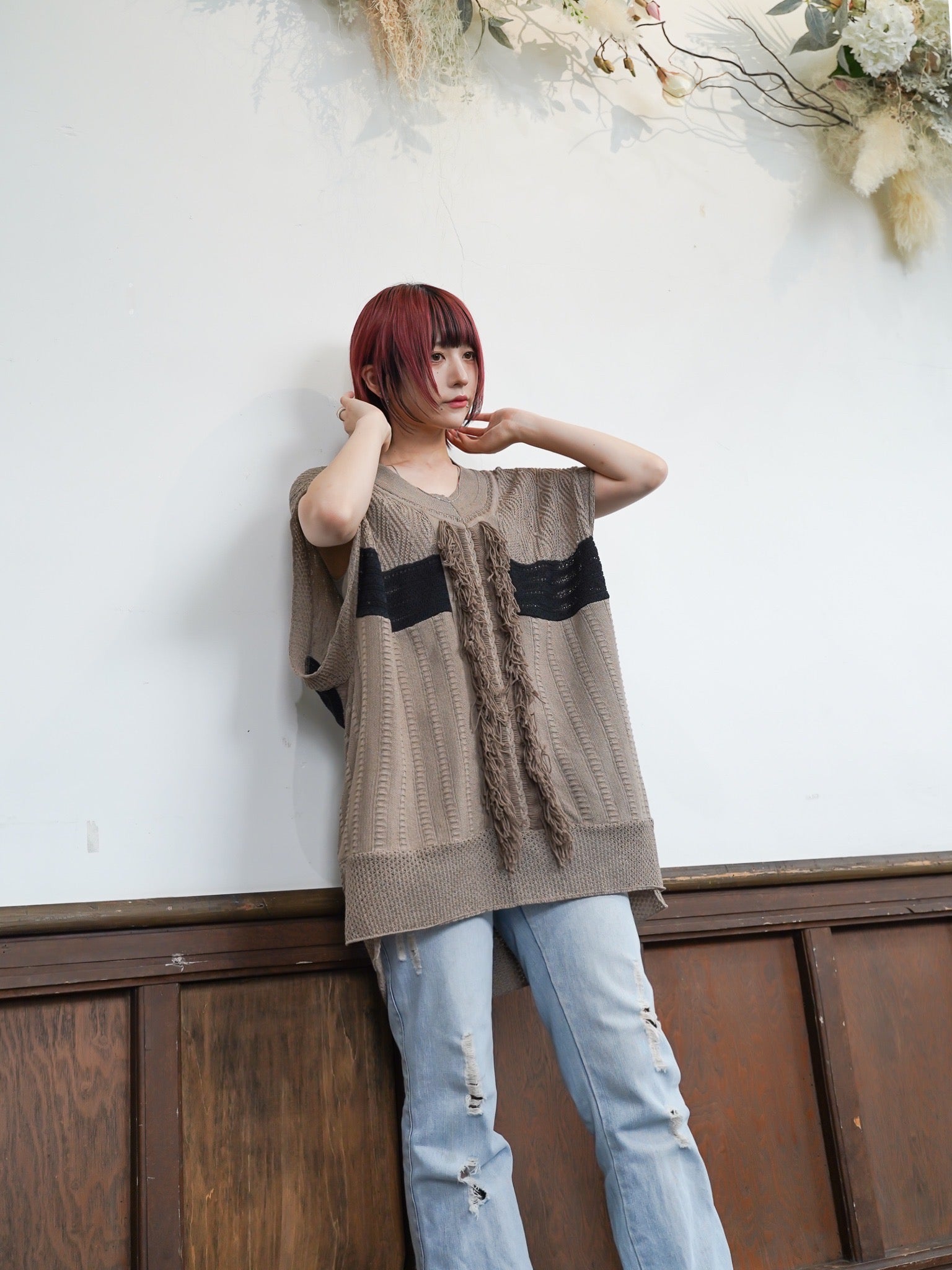 meagratia 通販 正規取扱店 NORANEKO meagratia knit fringe vest